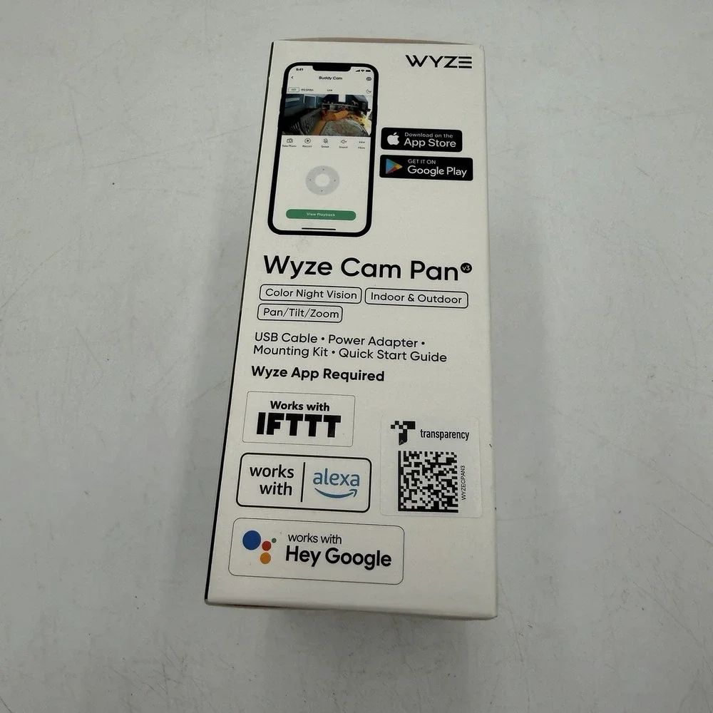 Wyze Cam Pan Indoor Outdoor Camera White WYZECPAN3 Sealed